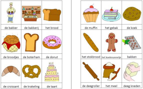 Woordkaartjes bakker kleur