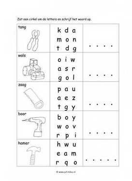 Werkblad bouwvakker - Letter en woordherkenning