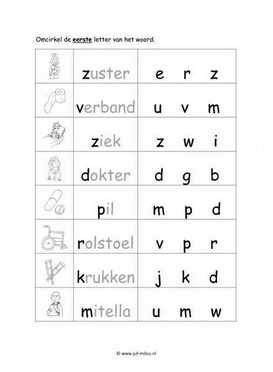 Werkblad dokter - Beginletter makkelijk