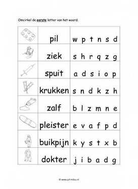 Werkblad dokter - Beginletter moeilijk