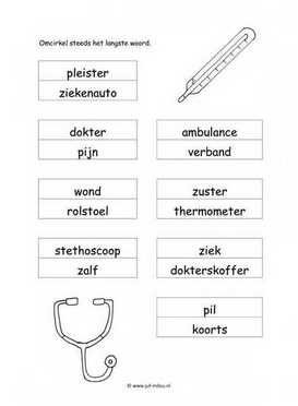 Werkblad dokter - Langste woord