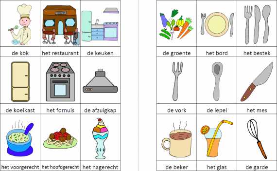 Woordkaartjes kok kleur