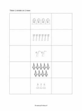Werkblad kok - 1 minder en 1 meer