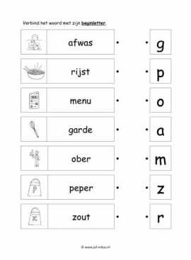 Werkblad kok - Beginletter 2