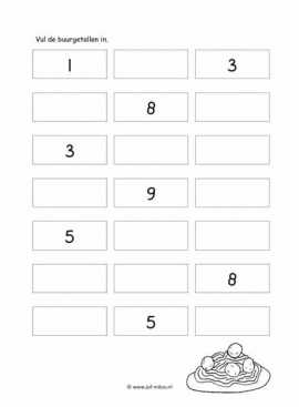 Werkblad kok - Buurgetallen 1