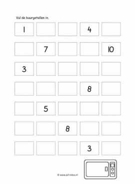 Werkblad kok - Buurgetallen 3