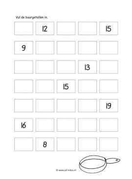 Werkblad kok - Buurgetallen 4
