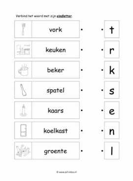 Werkblad kok - Eindletter 2