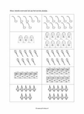 Werkblad kok - Evenveel 1