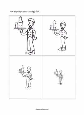 Werkblad kok - Klein naar groot 4 stukjes