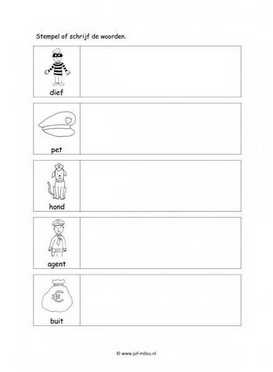 Werkblad politie - Woorden stempelen