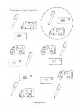 Werkblad postbode - Groepjes van 3