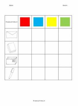 Werkblad postbode - Matrix kleuren