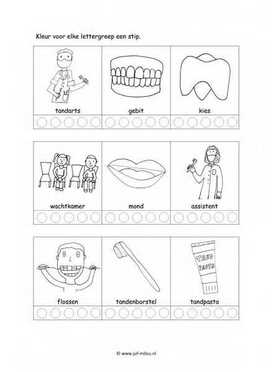 Werkblad tandarts - Lettergrepen