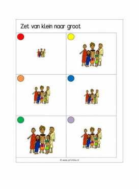 Knijpkaarten Zet van klein naar groot