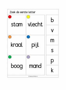 Knijpkaarten Zoek de eerste letter