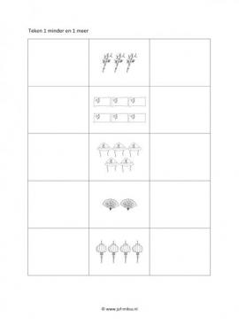 Werkblad chinezen - 1 minder en 1 meer