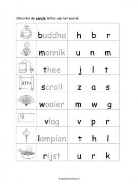Werkblad chinezen - Beginletter makkelijk