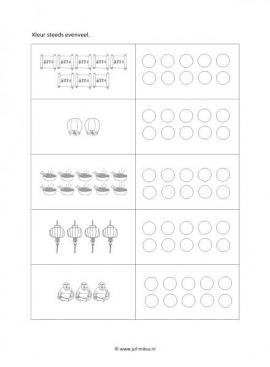 Werkblad chinezen - Evenveel 3