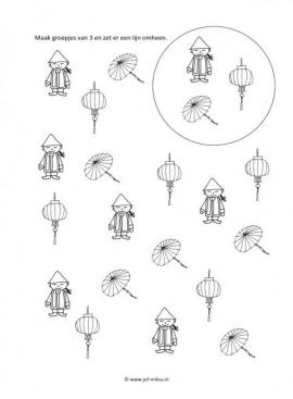 Werkblad chinezen - Groepjes van 3