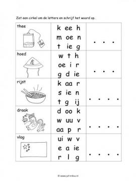 Werkblad chinezen - Letter en woordherkenning