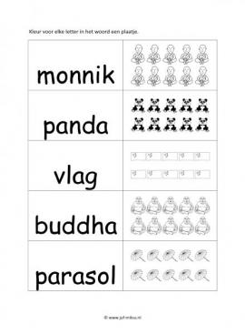 Werkblad chinezen - Letters tellen