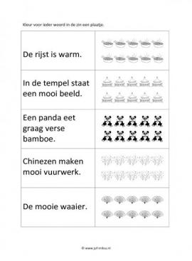 Werkblad chinezen - Woorden tellen