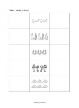 Werkblad egyptenaren - 1 minder en 1 meer