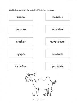 Werkblad egyptenaren - Dezelfde beginletter