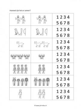 Werkblad egyptenaren - Erbij sommen