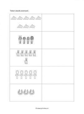 Werkblad egyptenaren - Evenveel 2