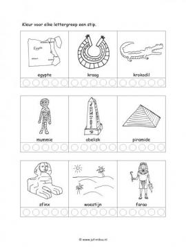 Werkblad egyptenaren - Lettergrepen