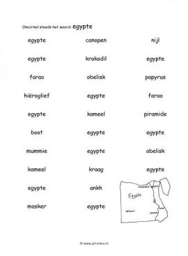 Werkblad egyptenaren - Woordherkenning 1
