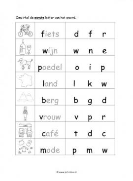 Werkblad fransen - Beginletter makkelijk