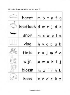 Werkblad fransen - Beginletter moeilijk