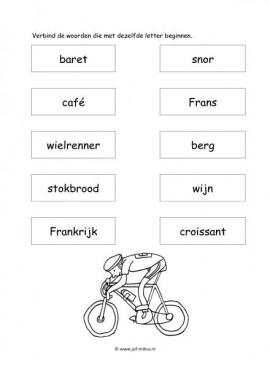 Werkblad fransen - Dezelfde beginletter