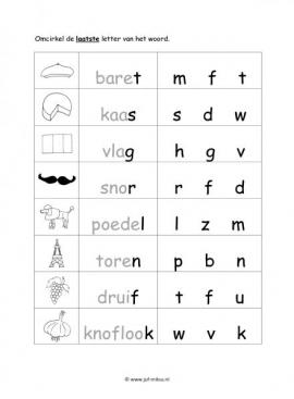 Werkblad fransen - Eindletter makkelijk