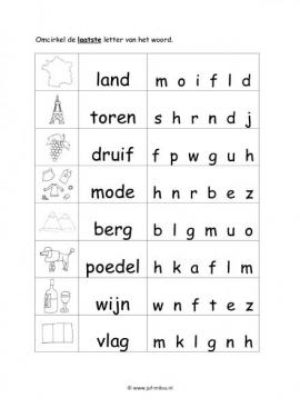 Werkblad fransen - Eindletter moeilijk