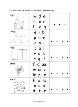 Werkblad fransen - Letter en woordherkenning