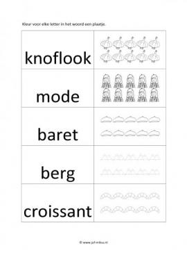 Werkblad fransen - Letters tellen