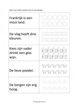 Werkblad fransen - Woorden tellen