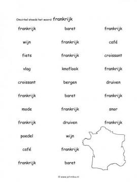 Werkblad fransen - Woordherkenning 1