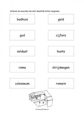 Werkblad romeinen - Dezelfde beginletter