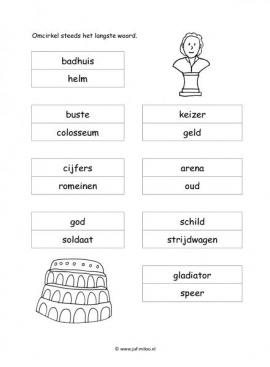 Werkblad romeinen - Langste woord