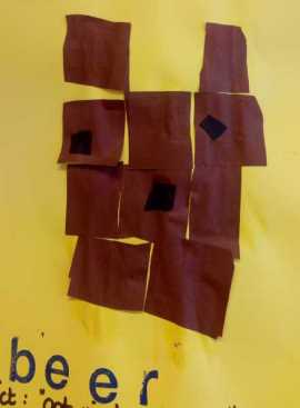 Knutselen Beer van 16 vierkantjes