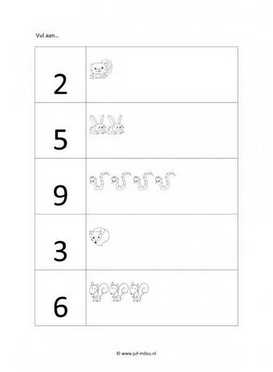 Werkblad bosdieren - Aanvullen