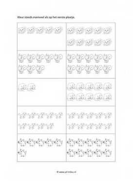 Werkblad bosdieren - Evenveel 1