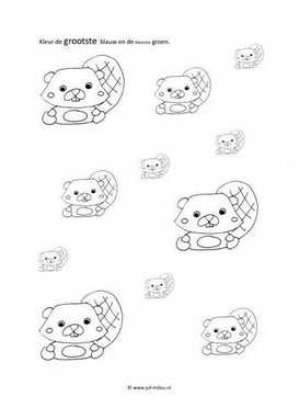 Werkblad bosdieren - Klein en groot