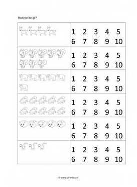 Werkblad bosdieren - Tellen 1