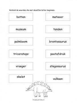Werkblad dinos - Dezelfde beginletter